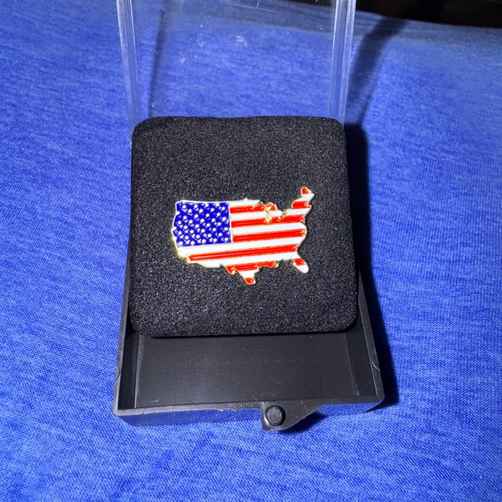 American Flag Map Pin